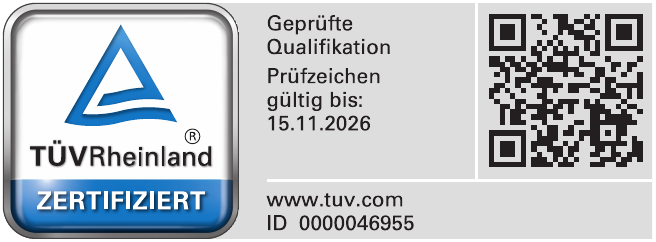 TÜV Rheinland Prüfzeichen – Geprüfte Qualifikation